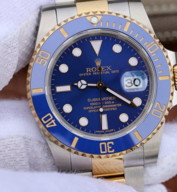 Rolex Submariner 116613 LB Noob YG Wrapped Blue Dial SS/YG Bracelet A3135