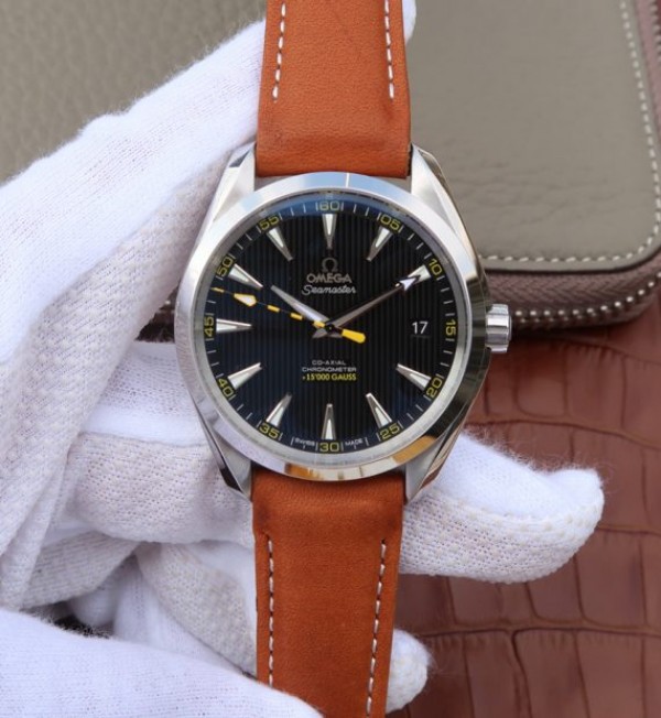 Omega XF Aqua Terra 15,000 Gauss Anti-Magnetic Leather Strap A8500