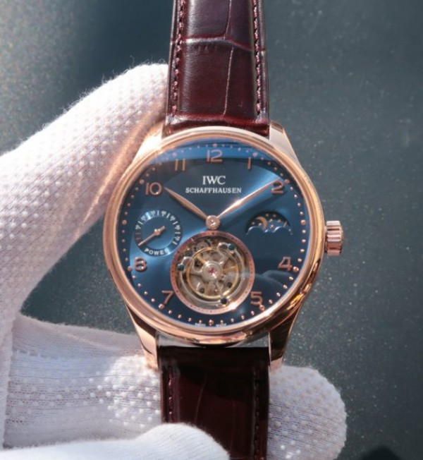 IWC Portuguese Tourbillon Power Reserve Moonphase RG Blue Dial