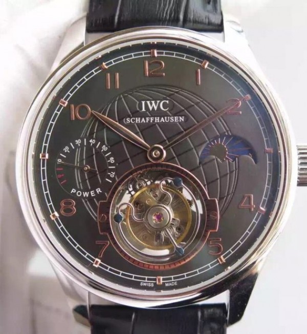 IWC TF Portuguese Tourbillon Moonphase Leather Strap