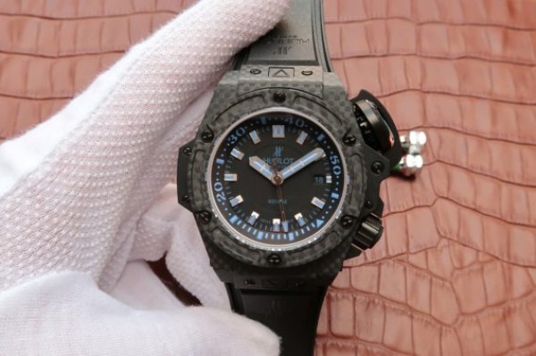 Hublot King Power OceanGraphic 4000 CF V6F Blue Markers Rubber Strap A7750