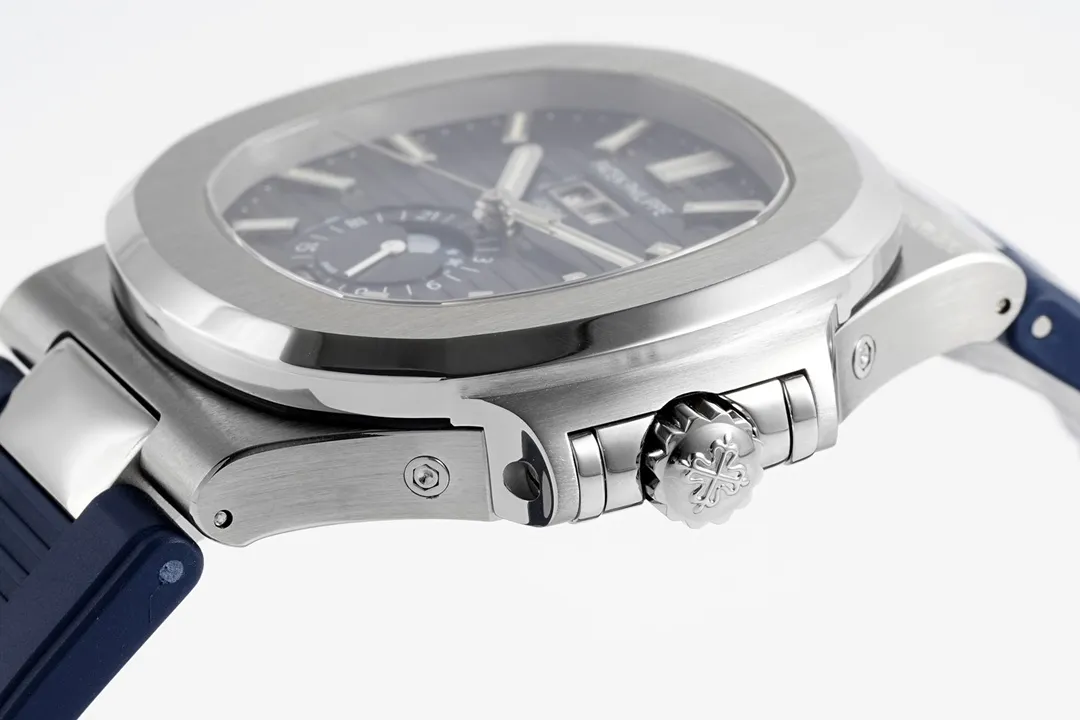 Patek Philippe Blue Nautilus Rubber Strap Watch - gallery