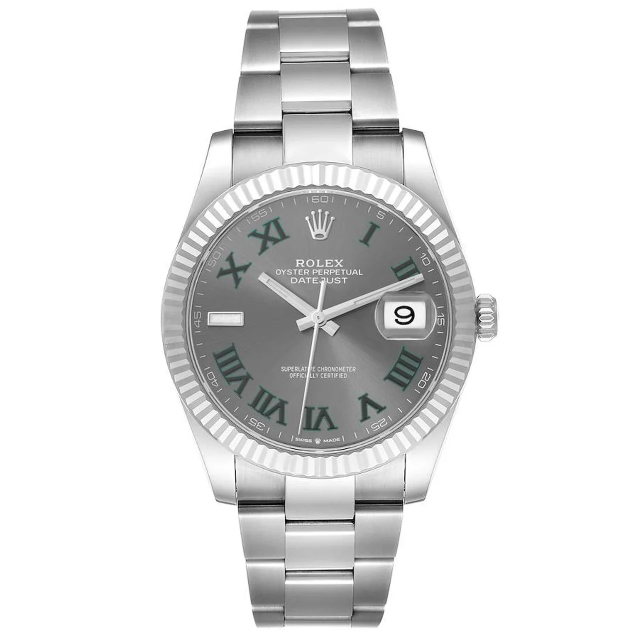 Superclone Rolex Datejust 41mm Rhodium Dial 126334  Wimbledon  Flutted / Oyster
