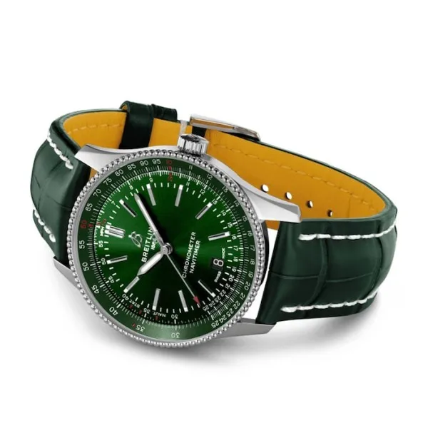 Breitling Navitimer Men Automatic Green Alligator Watch A17326361L1P2 - gallery