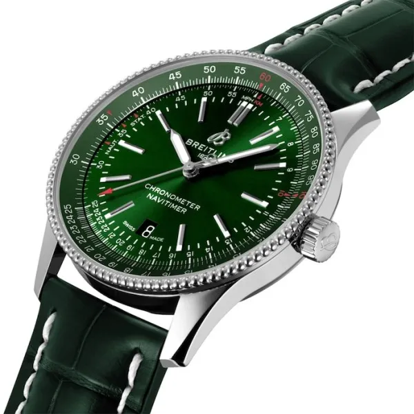 Breitling Navitimer Men Automatic Green Alligator Watch A17326361L1P2 - gallery