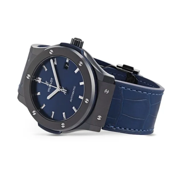 Hublot Classic Fusion Men Automatic Blue Rubber and Alligator Watch 511.CM.7170.LR - gallery
