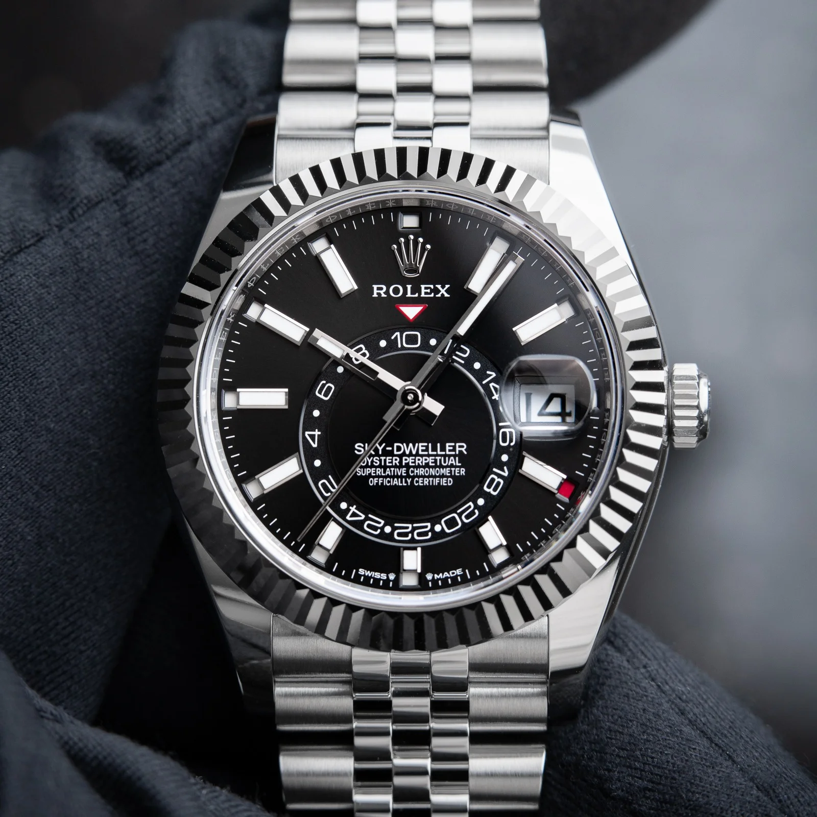 Superclone Rolex Sky-Dweller 42 mm Bright black Dial 336934 Jubilee - gallery
