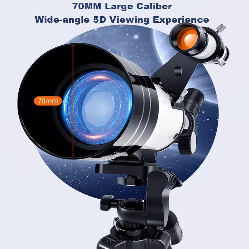 Discover the Revolutionary Features of 150X Zoom HD Professional Astronomical Telescope 70mm Aperture Refractor Powerful Monocular Long Range Space Moon