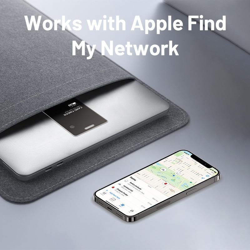 GPS Smart Wallet Tracker Card Bluetooth Anti-loss Device for Apple Smart Tracker for Key Luggage Wallet Works Find My