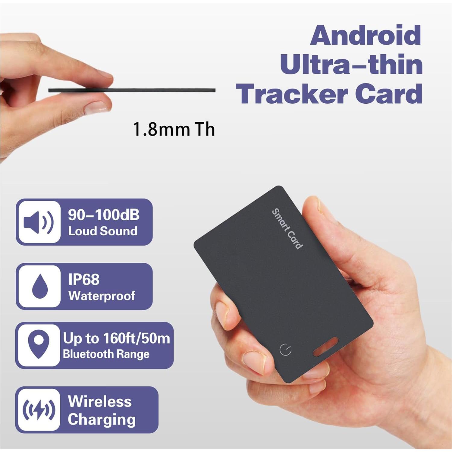 lim Wallet Tracker Card For Android - Ultra Thin Bluetooth Smart Tag Wireless Rechargeable For Wallet And Luggage Anti-Left