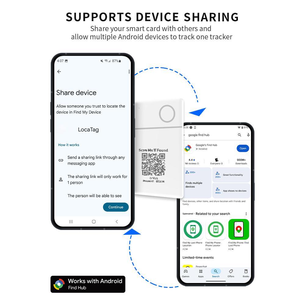 Wireless Rechargeable GPS Card Tracker Google Certified Android Locator for Xiaomi Pixel QR Code Anti Loss Billfold Smart Tag