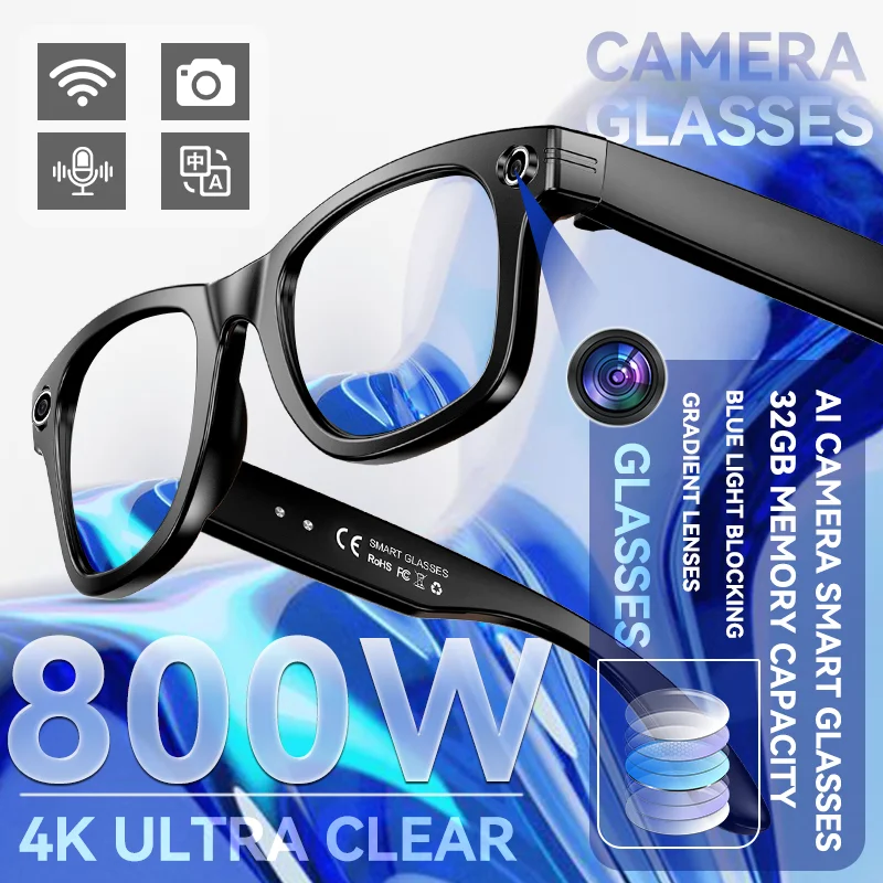 The Ultimate Guide to 2025New Men AI Camera Smart Glasses Wifi 800W Pixel 4K Ultra Clear Videography AI Translation 32GB Anti Blue Light Women Glasses: Everything You Need to Know
