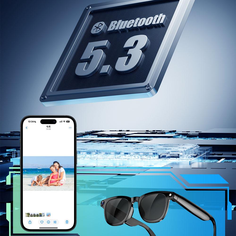 2025 New Smart Video Glasses 800W HD Camera Sport Headset Bluetooth Call Music AI Translation Wearable Cy01 Anti-Blue Light - Image 3