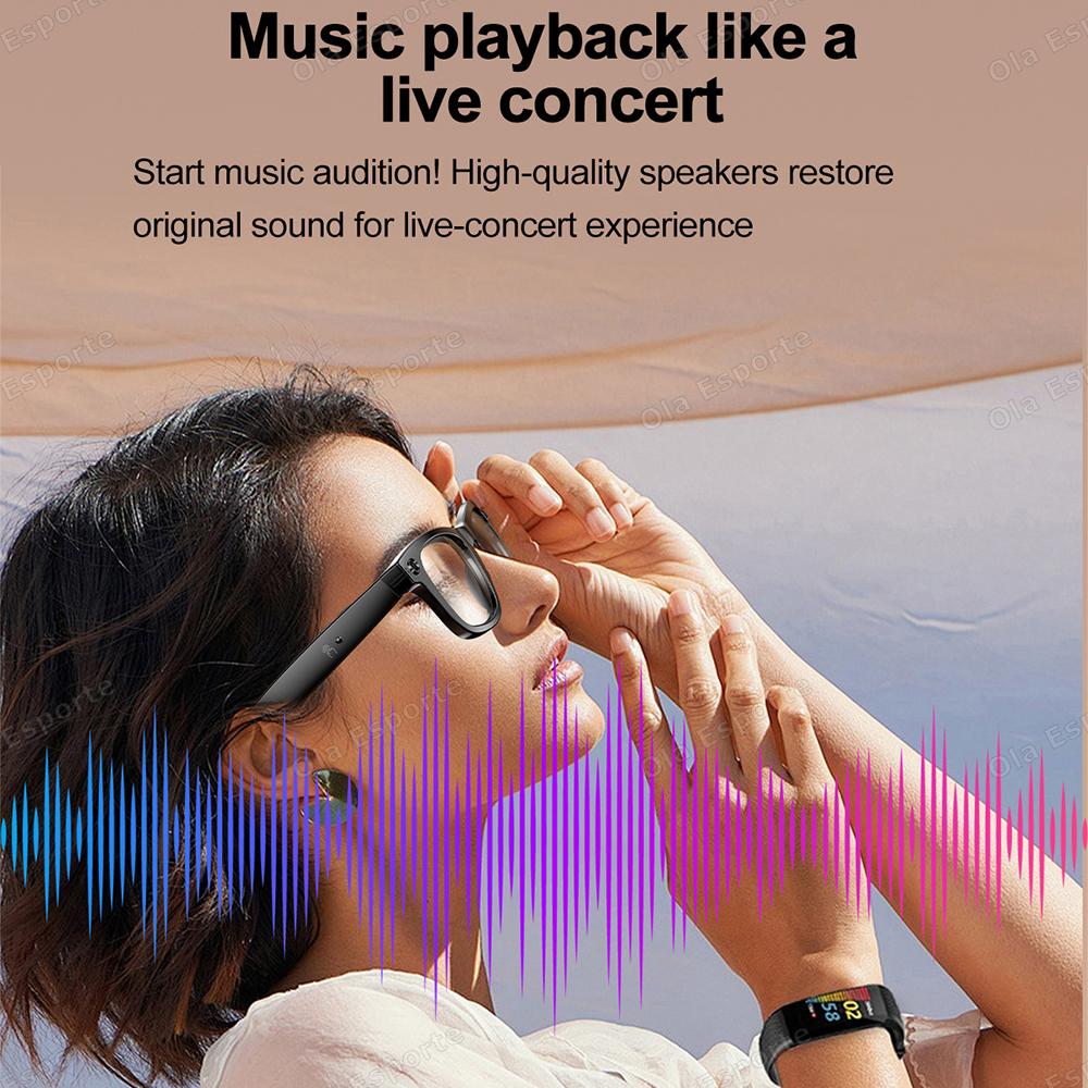 New AI Smart Glasses with Camera Sunglasses Mini Camera Video Recorder Wireless Bluetooth Call Anti-blue Glasses for Man Women Wearable Local Magnetic Bk-Wh - Image 4