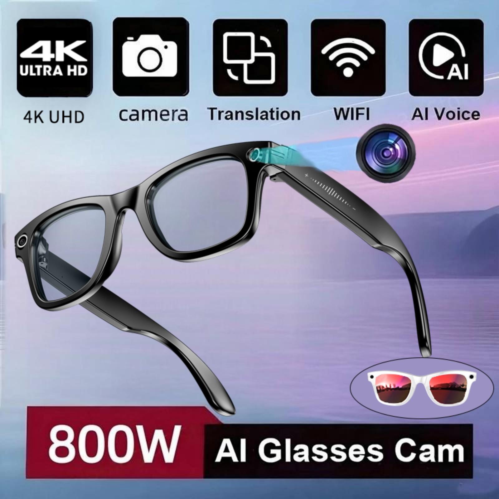 4K HD Smart Glasses AI GPT Camera BT&WIFI Call 270Mah Voice Assistant Simultaneous interpretation Identify Objects Smart Glasses Magnetic Memory Wearable - Image 2