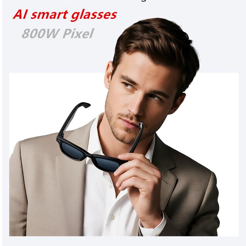 2025 New AI Smart Glasses 800W Pixel ENC Noise Reduction Phone Call Minutes AI Translation Multi functional Men's Women's Glasse Bluetooth Camera