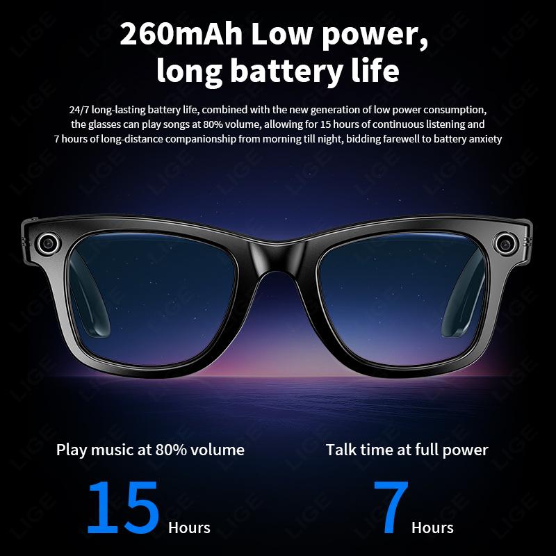 2025 New Smart Glasses Photography Video AI Intelligent Interactive Translation Smart Sunglasses IOS Andirod Glasses Bluetooth Dustproof - Image 5