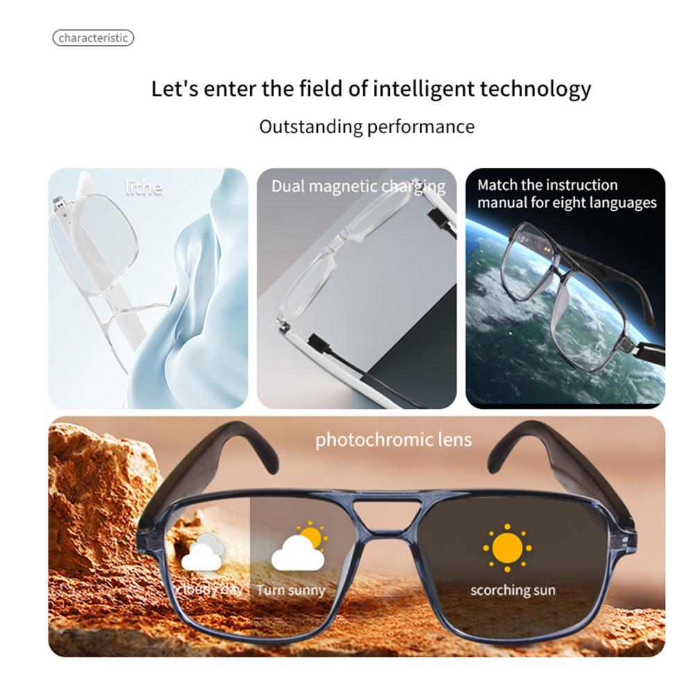 2025 NEW Smart Glasses Ai Voice Assistant Touch Music Control Anti-UV Color-Change Lenses Bluetooth Call Headphone for Xiaomi