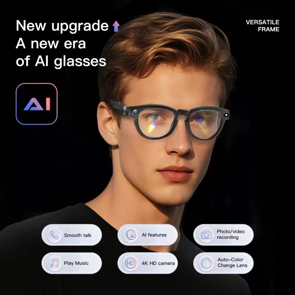 Unboxing and Review: The Photochromic Glasses, New for 2026, For Men, 800K Camera for 1080P Image Quality, WIFI Delivery, AI Translation, Suitable for Studying and Meetings, Smart Glasses Experience