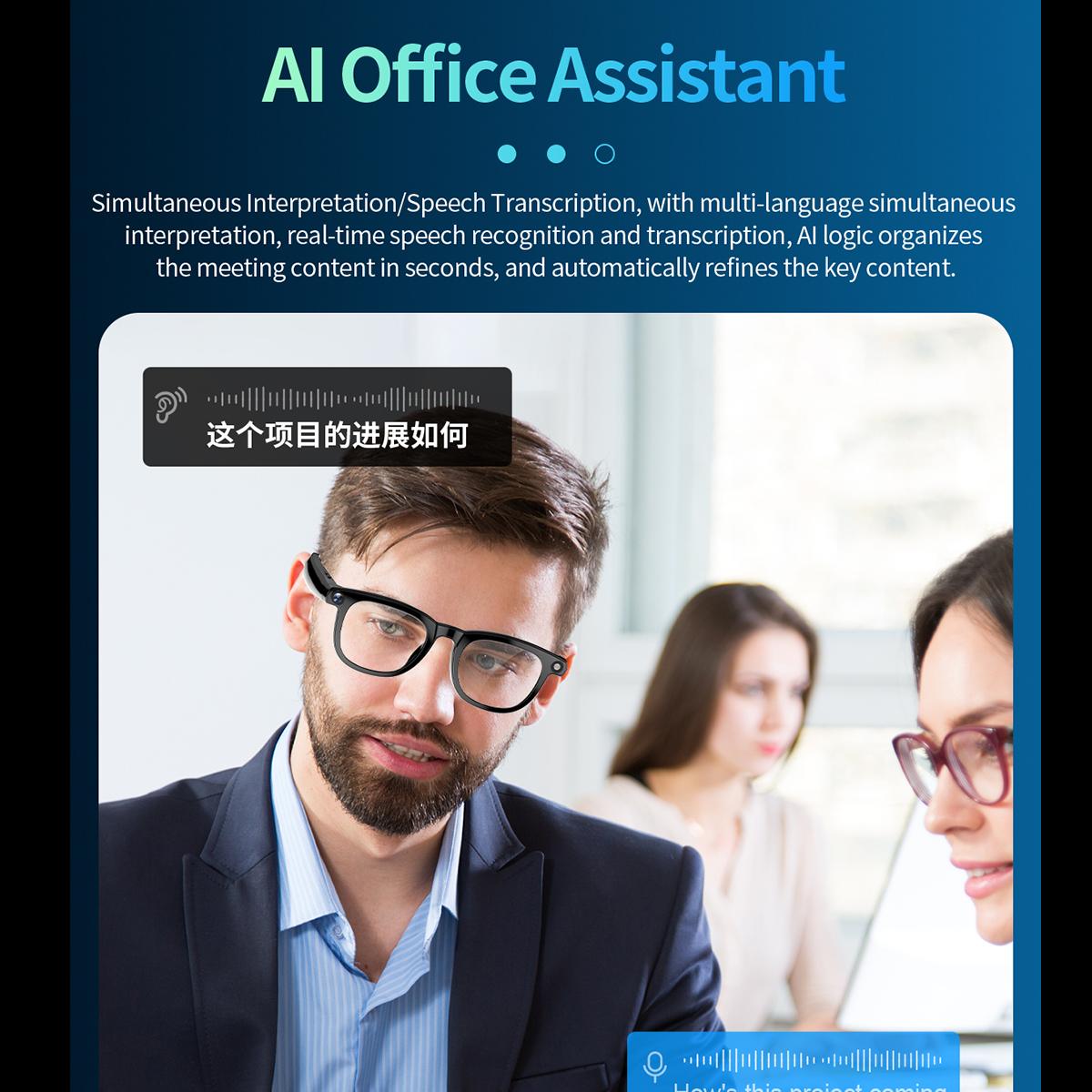 Smart AI Glasses, 2-in-1, 4K Resolution, 800W Pixel AI Recording Camera, HD Photo/Video, Voice, Calling Capability, Waterproof, AI Translation, Smart Sunglasses