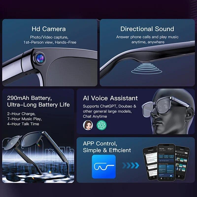 2026 New Smart Glasses 8MP HD Camera AI Voice Photo Video Recording Translation Long 290 Battery Music Waterproof Smart Glasses vs Competitors: Which One Should You Choose?