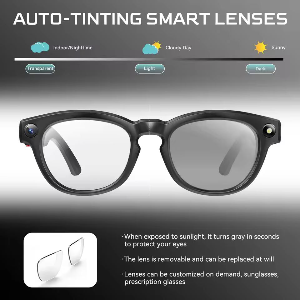Smart Glasses, 8K HD 800W Pixel Lenses, AI, For Men and Women, Bluetooth Calling, 4GB WIFI Delivery, Music Player, Translation Glasses, New for 2026