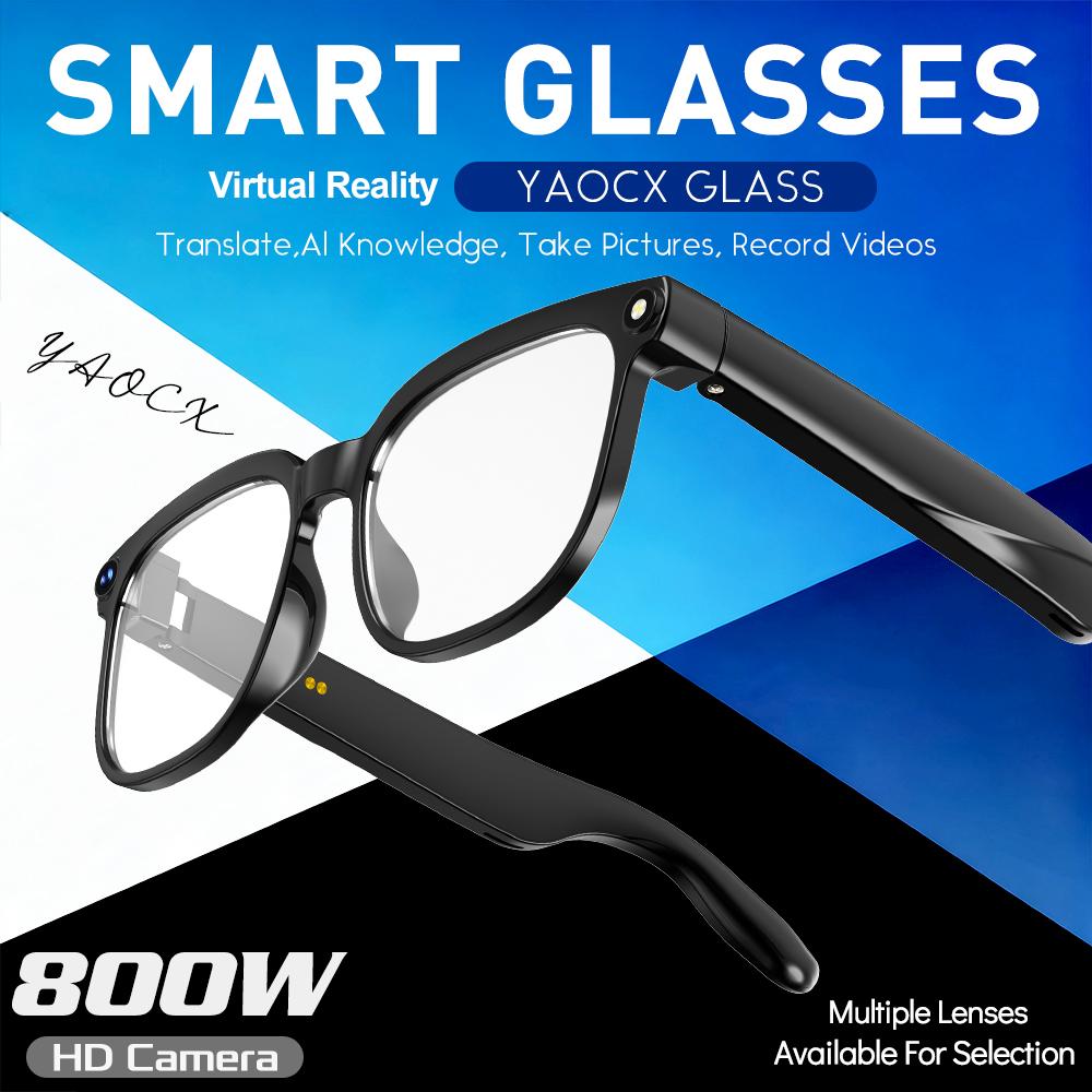 Smart Glasses, New for 2026, 8MP HD Camera, Voice AI, Photo/Video Recording, Translation, Long Battery Life, Music, Waterproof