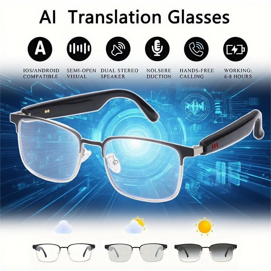 AI Translation Smart Glasses, photochromic lenses, support 160+ languages real-time translation, fashionable audio glasses. vs Competitors: Which One Should You Choose?