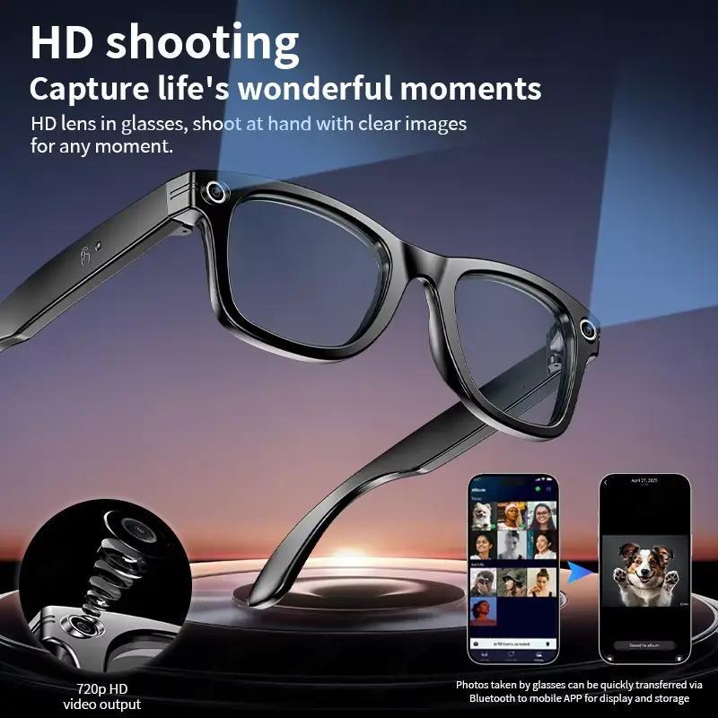 Unboxing and Review: The 2025 AI Smart Glasses HD 800w Pixel Camera Shooting and Recording Touch Sport Sunglasses Bluetooth Call AI Transmission Glasses Experience