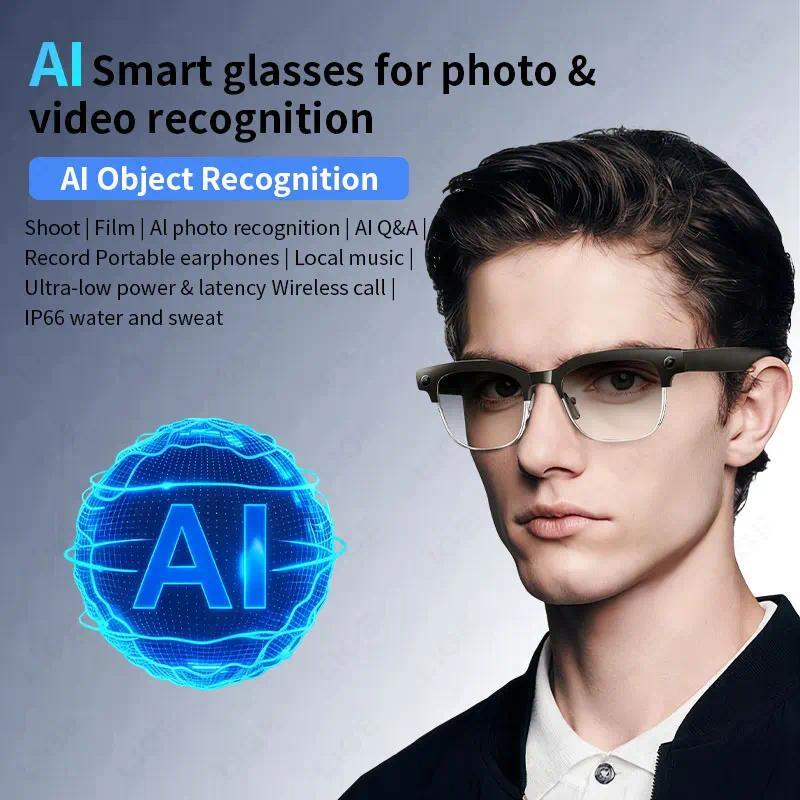 The Future of Technology: Exploring New 4K Glasses AI Smart Glasses with 8MP Camera Video Recording Translation Smart Sunglasses Bluetooth Call Music Play Men Women's Innovations