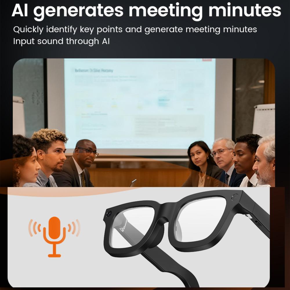 Smart Glasses, AI Technology, Color Changing, Real-Time Translation, 800W Camera, Bluetooth Calling, Sunglasses, Suitable for Men and Women, Video Player and Music, Games