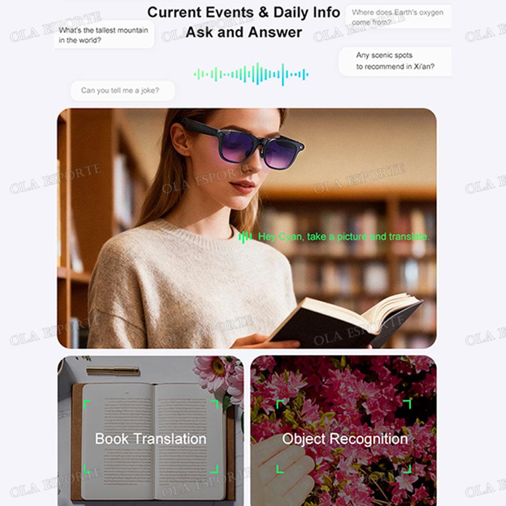 New 8K AI Smart Glasses With 100MP Camera Chat GPT Touch Sport Sunglasses Bluetooth Call Video Music Player For Men Women 2025