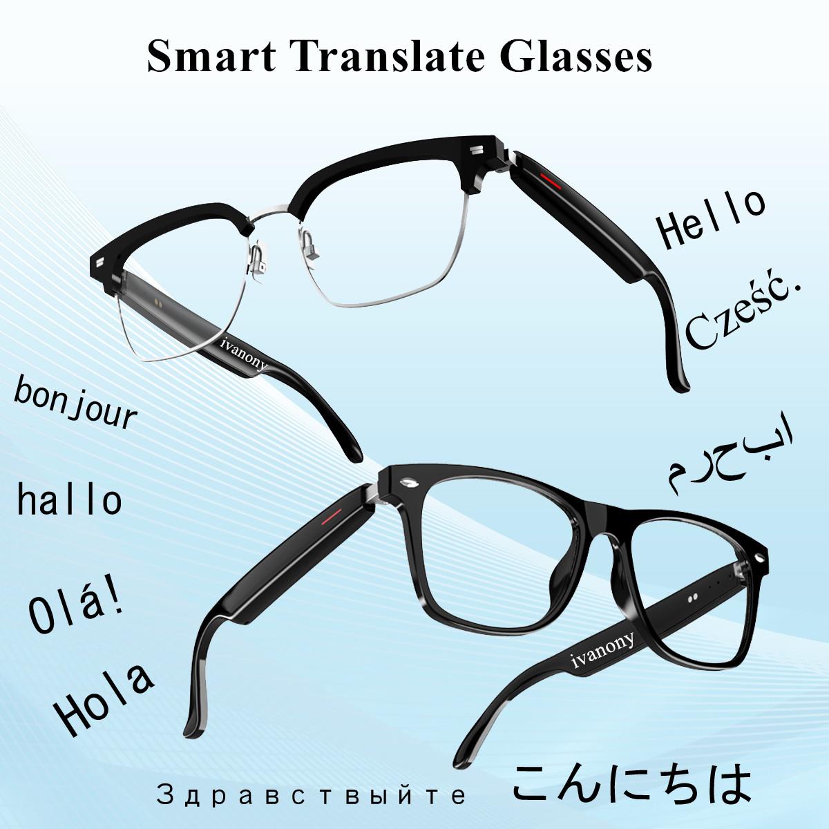 Smart Glasses Translate Language Bluetooth Call AI Voice Assistant Map Navigation Listen Songs Anti Blue Light Smart Eyeglasses
