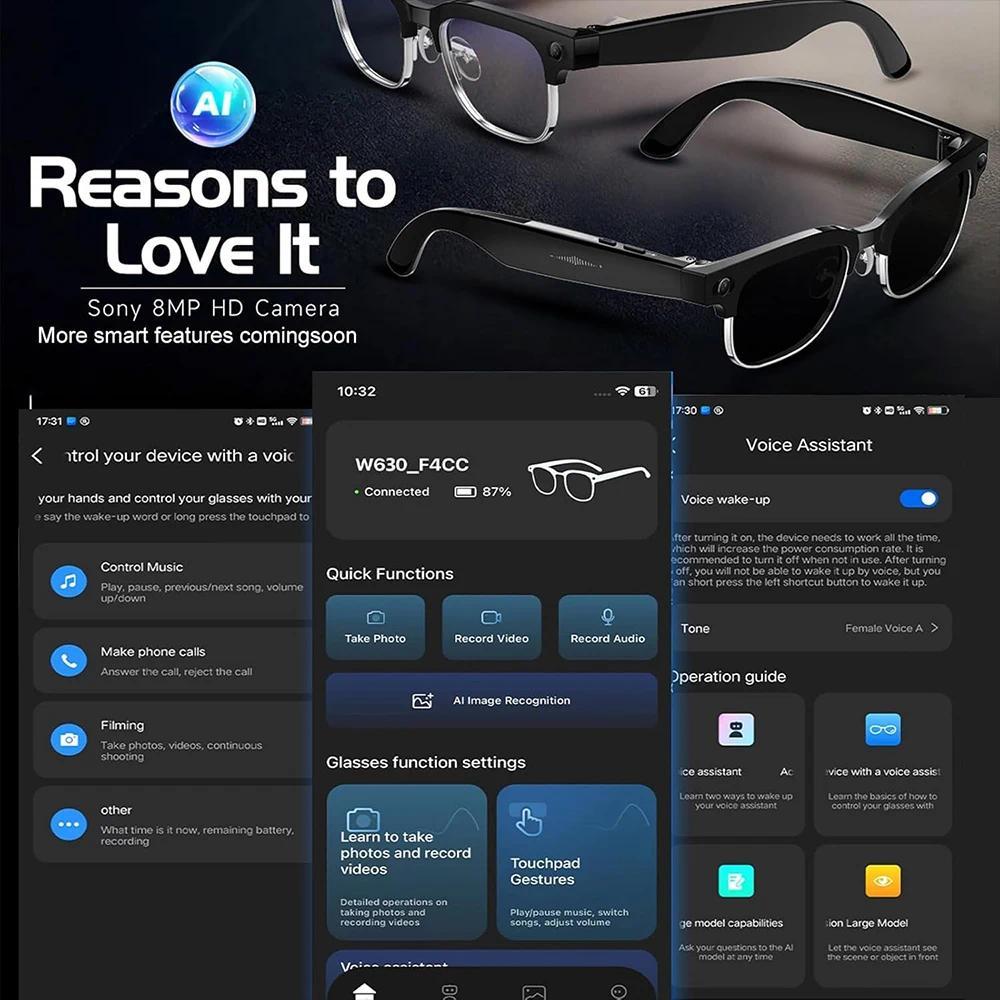 Discover the Revolutionary Features of New 1080P HD Smart Glasses With 800W Ultra-Wide Camera Video Recording 4GB AI Photo Recognition Bluetooth Call Translation Voice