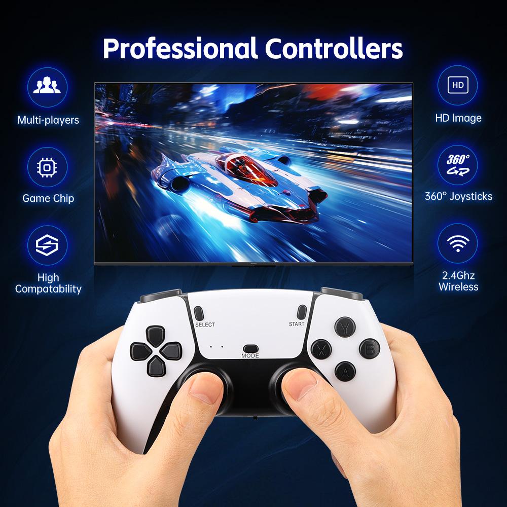 Why Video game console, M15, compatible with 4K TVs, video resolution: 4K, 64GB capacity, over 200,000 built-in games, retro-style portable gaming device, includes wireless gamepad controller is Changing the Game in 2024